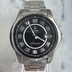 Bulova Precisionist 96B129 Mens Watch 46mm High Frequency Smooth Sweep Date